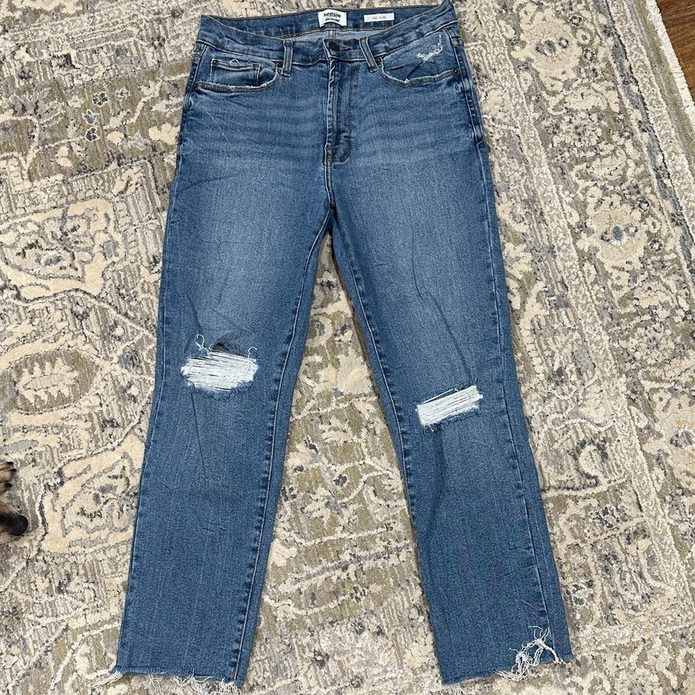 Kensie Medium Blue Ripped Skinny Jeans